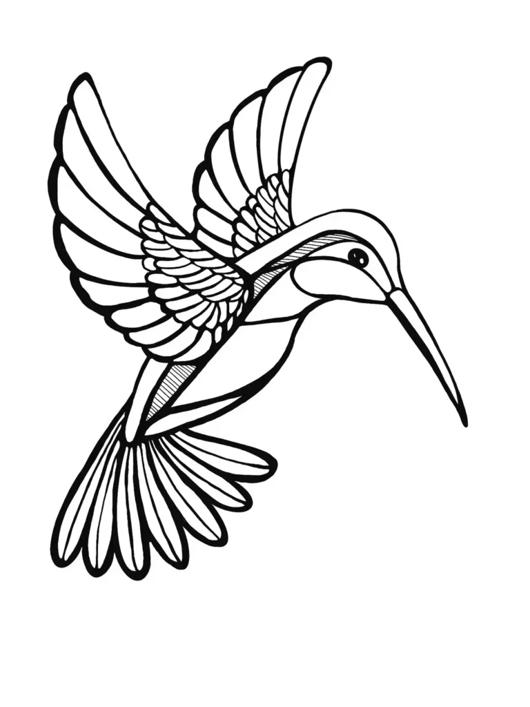 Hummingbird Tattoo Stencil15