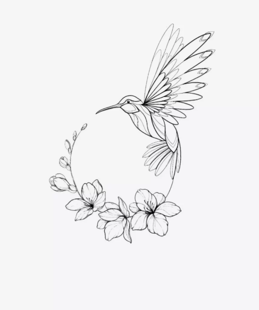 Hummingbird Tattoo Stencil17