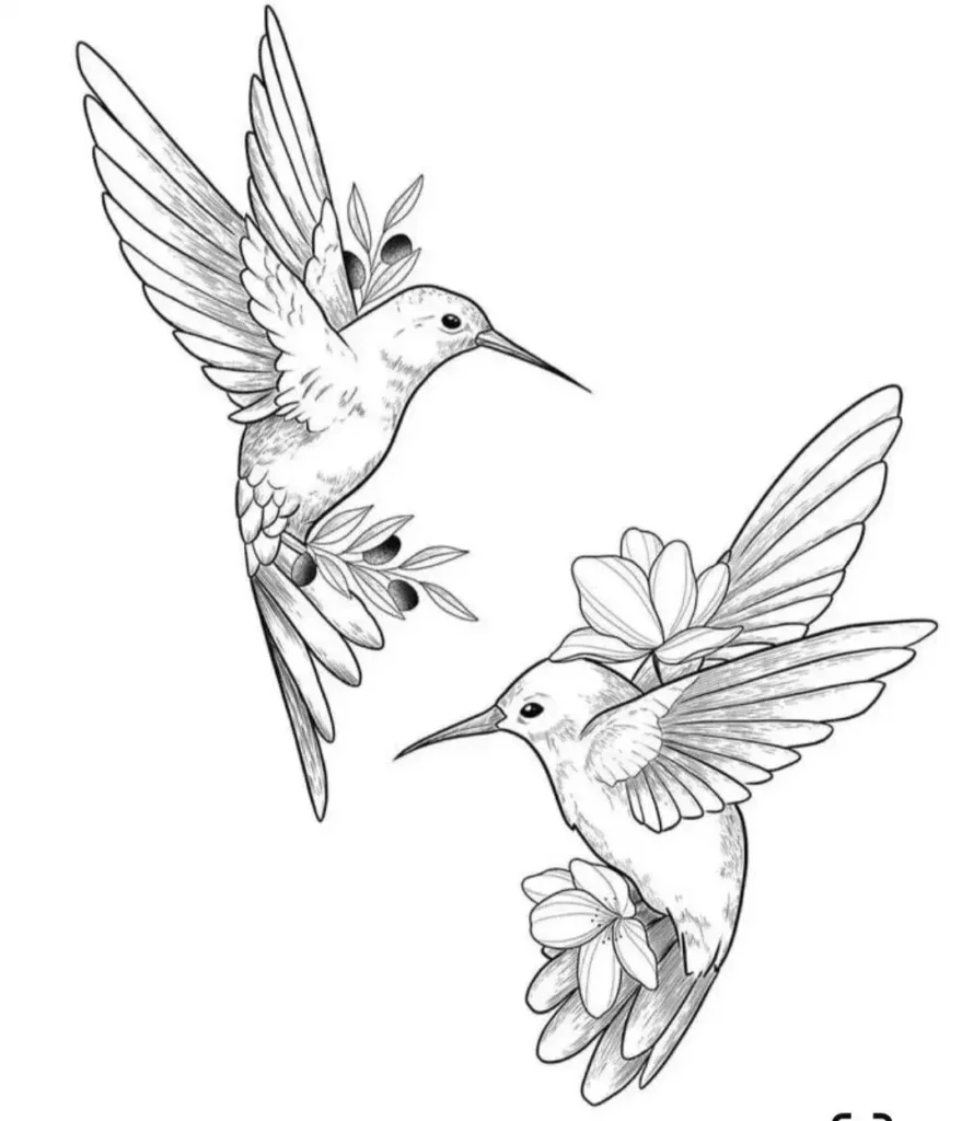 Hummingbird Tattoo Stencil21