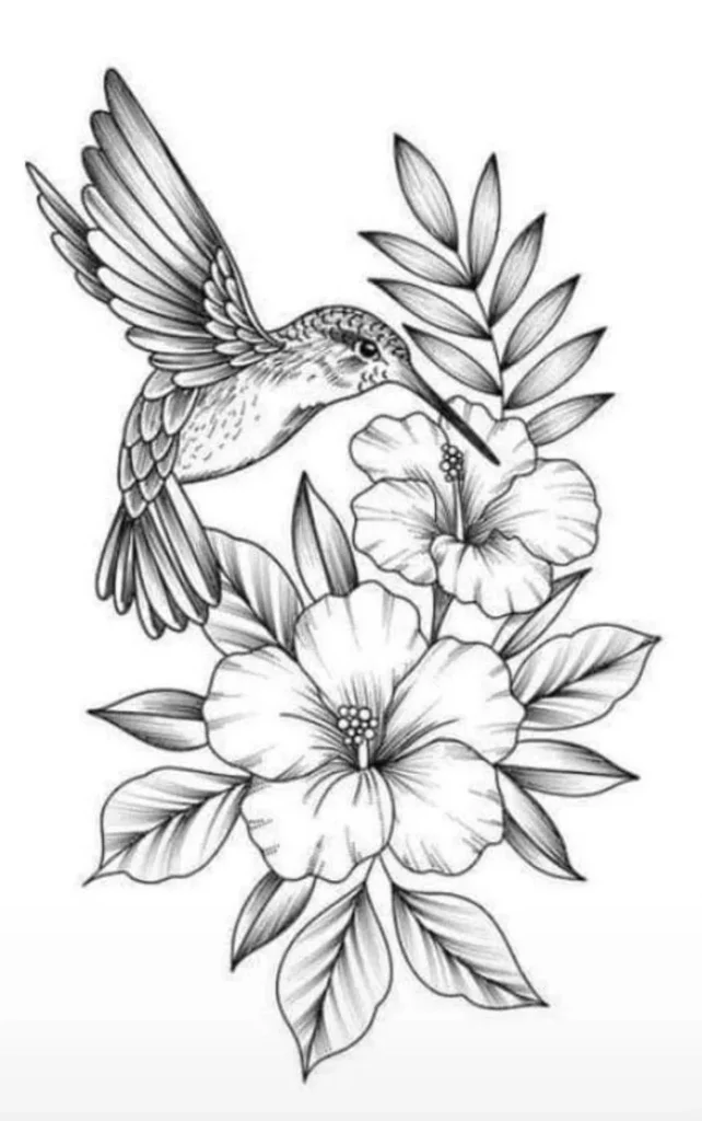 Hummingbird Tattoo Stencil22
