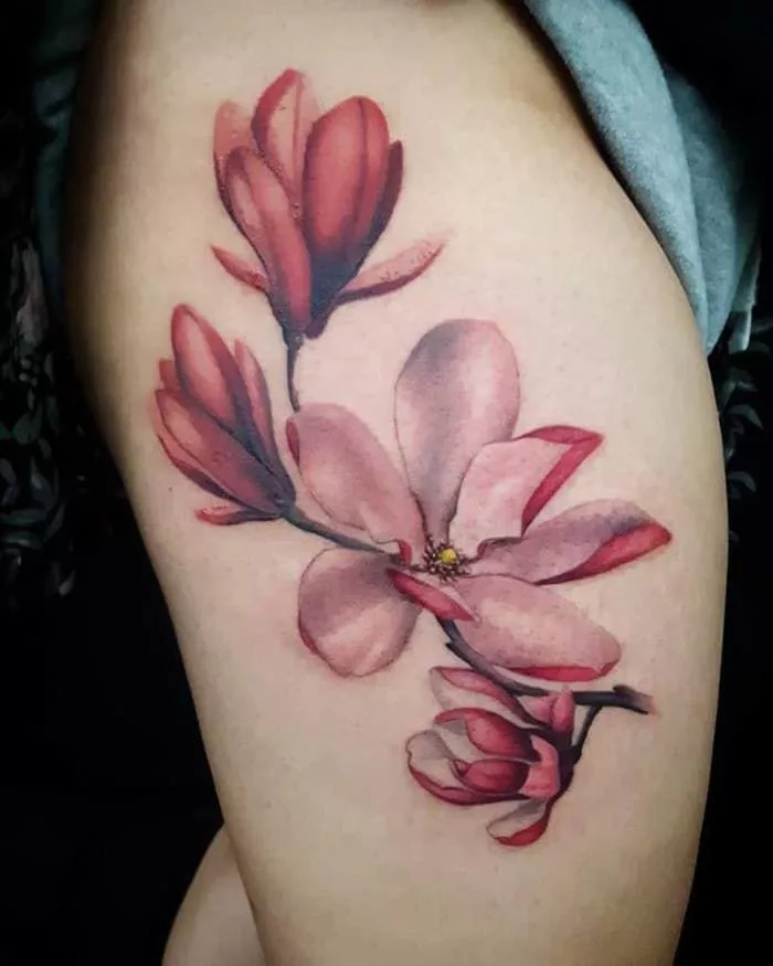 STUDIOBYSOL_PAULINE shared a photo on Instagram: “Magnolia . . .  #flowertattoo #finelinetattoo #koreatattoo #lineworktat… | Modern tattoos, Magnolia  tattoo, Tattoos