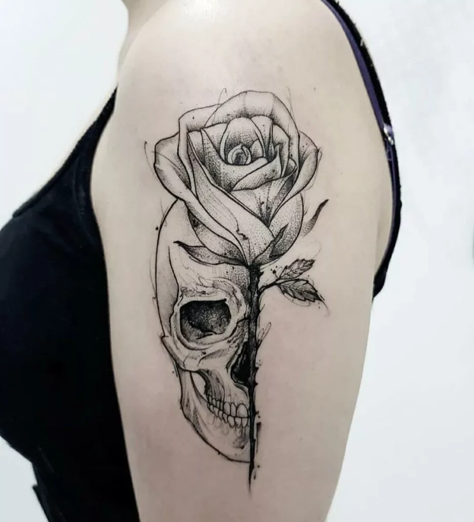 Skull Tattoo with Roses27