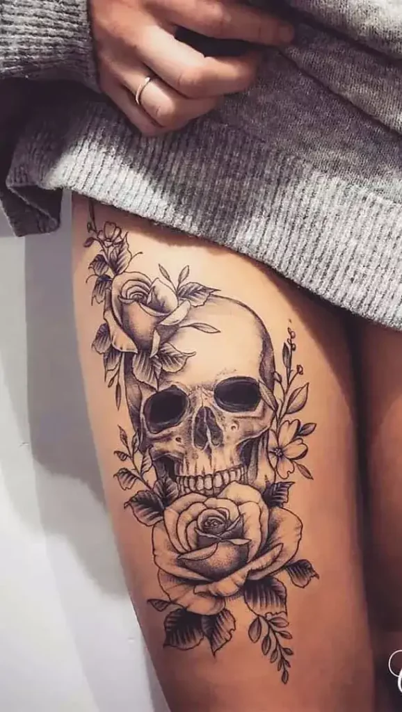 Skull Tattoo with Roses44
