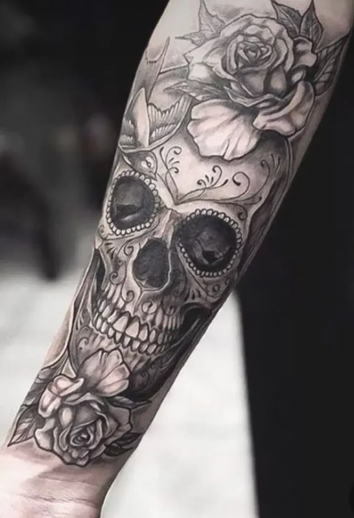 Skull Tattoo with Roses45