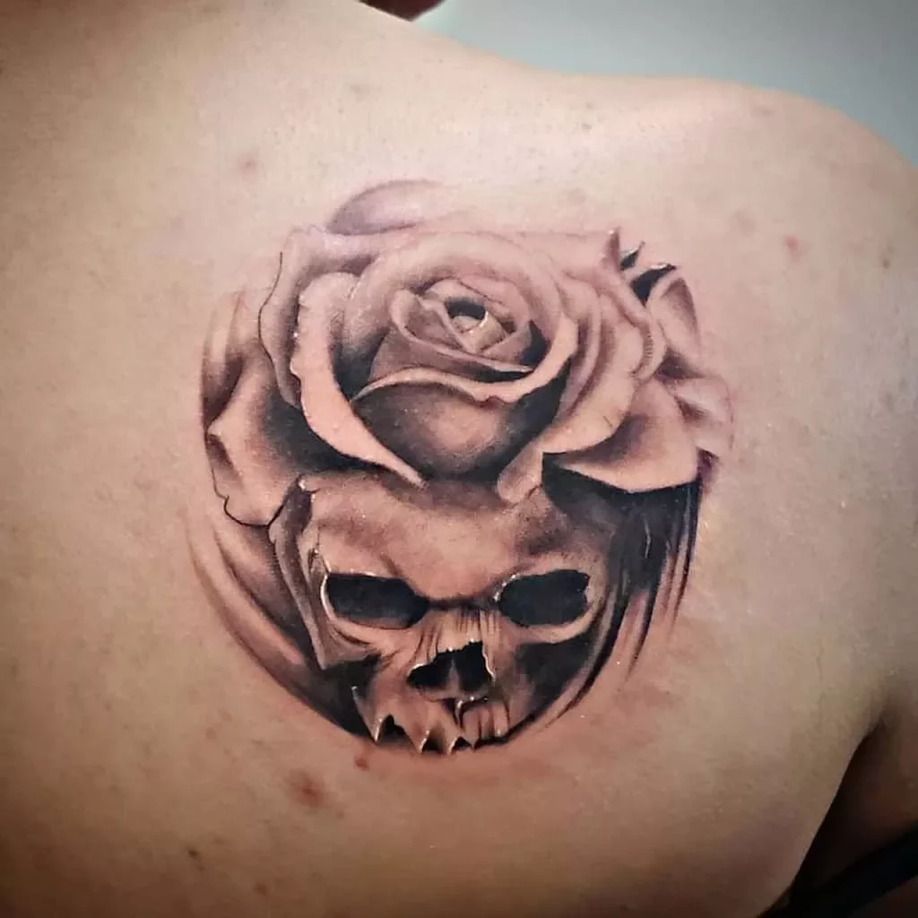 Skull Roses Sleeve | Black Lotus Tattoo