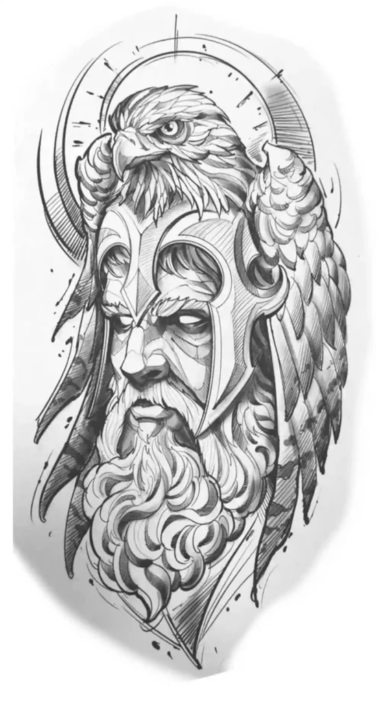 Zeus tattoo stencil10