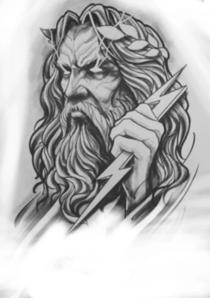 Zeus tattoo stencil11