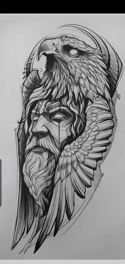 Zeus tattoo stencil13