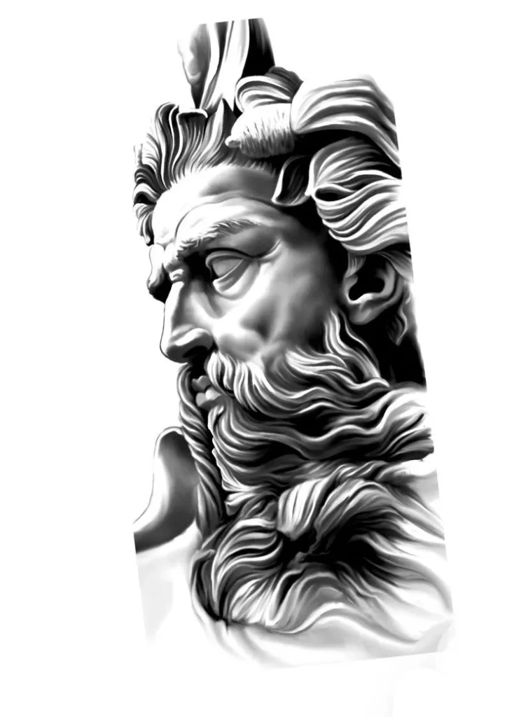 Zeus tattoo stencil14