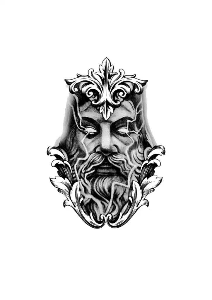 Zeus tattoo stencil2