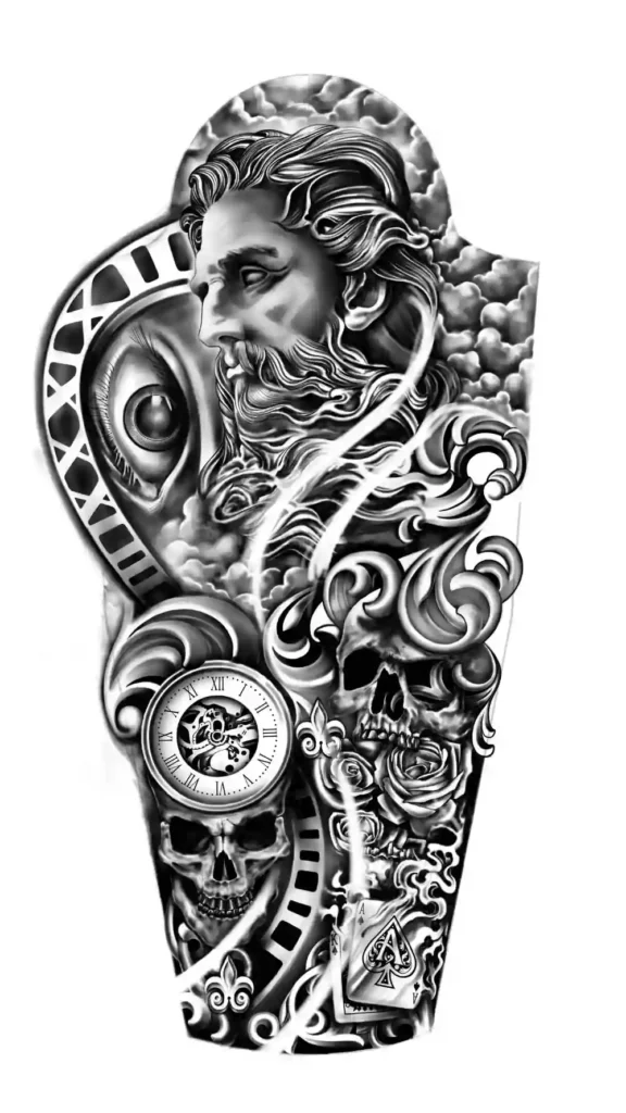 Zeus tattoo stencil5