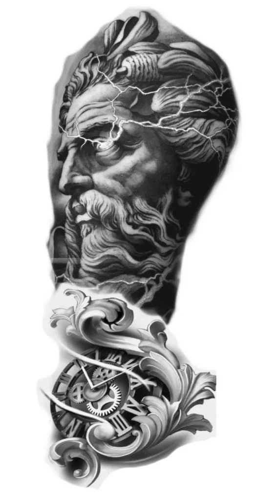 Zeus tattoo stencil8