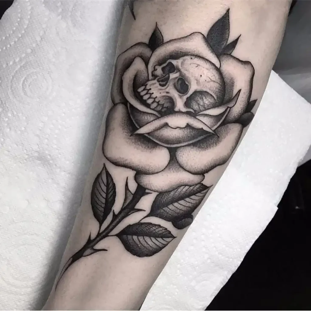 skull and rose tattoo23