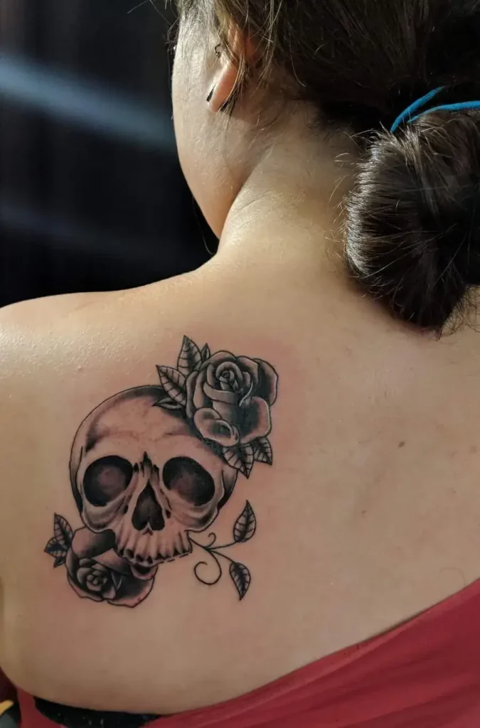 skull and rose tattoo28