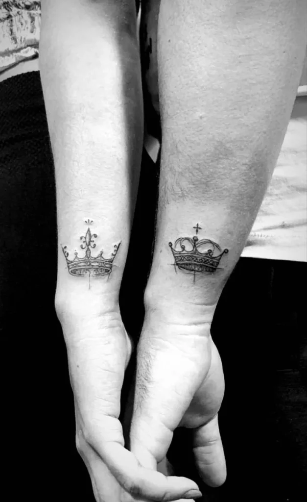 king and queen crowns tattoos