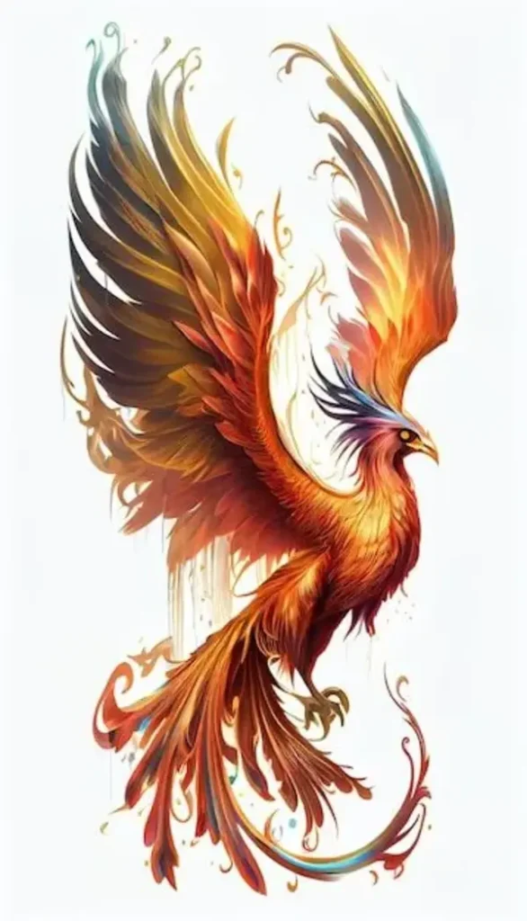 Phoenix Tattoo Stencil (4)