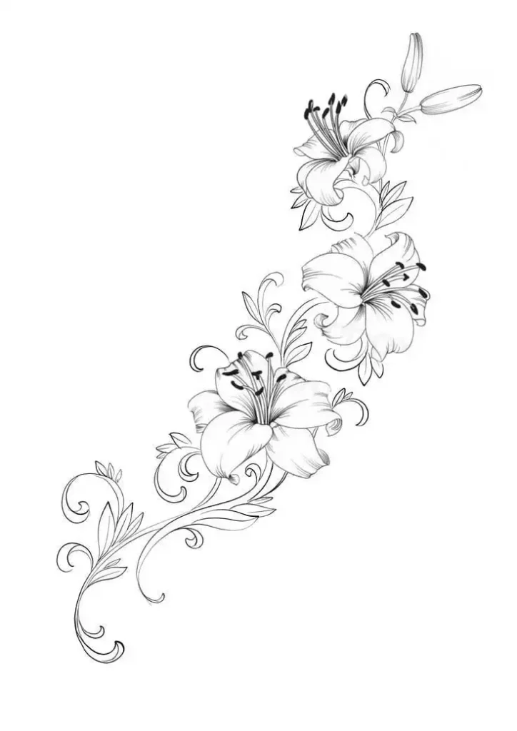 hibiscus tattoo Stencil (26)