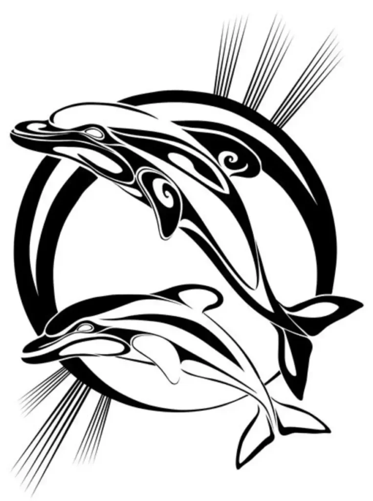 Dolphin Tattoo stencil (10)