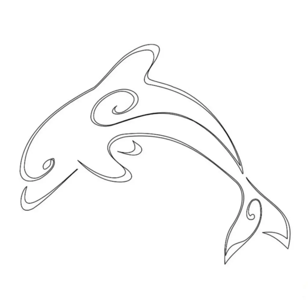 Dolphin Tattoo stencil (15)