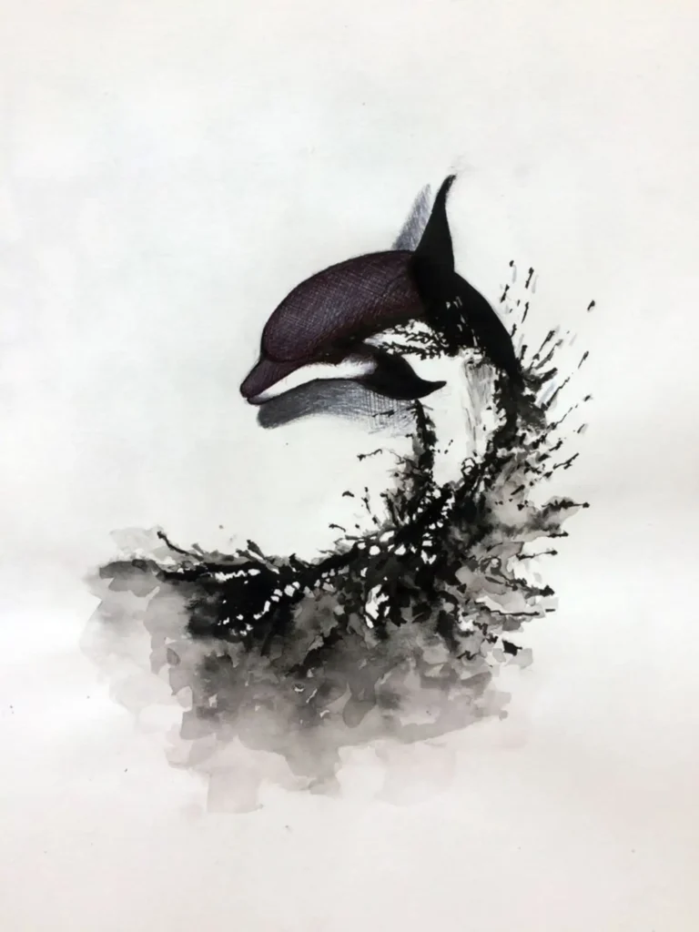 Dolphin Tattoo stencil (3)