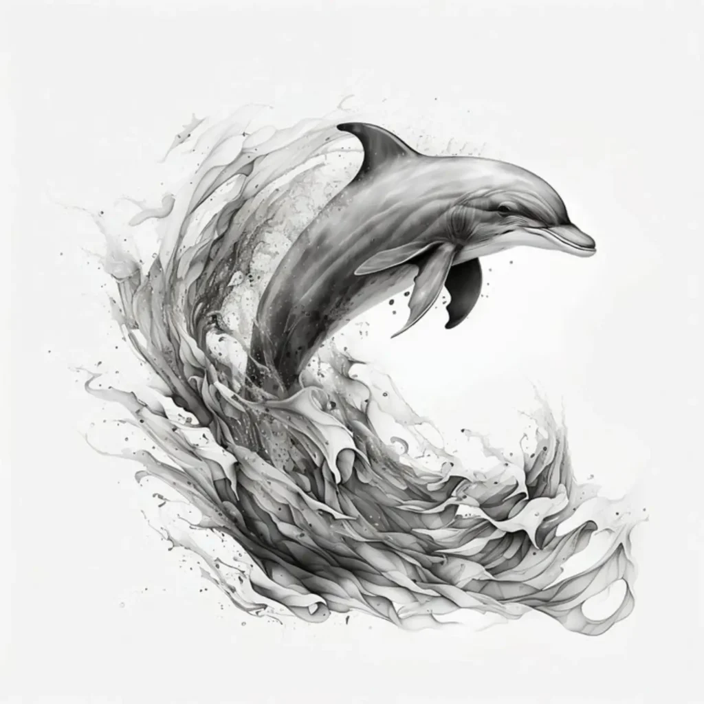 Dolphin Tattoo stencil (4)