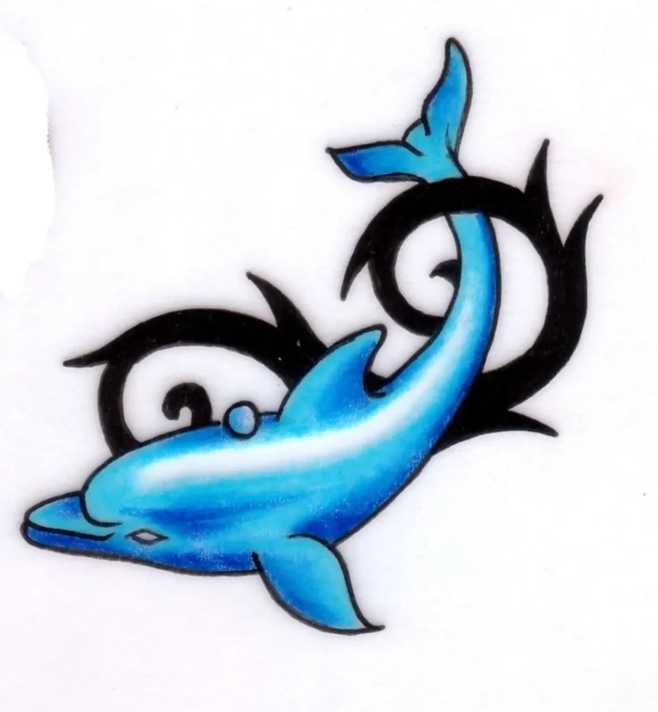 Dolphin Tattoo stencil (7)