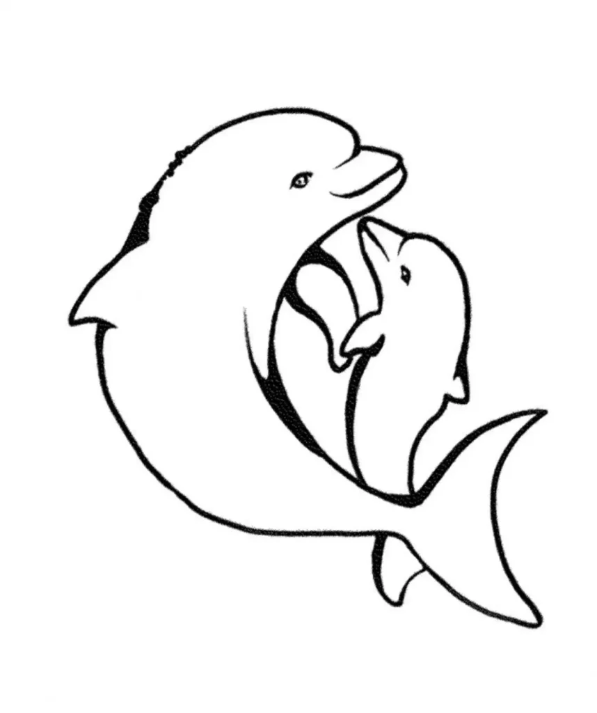 Dolphin Tattoo stencil
