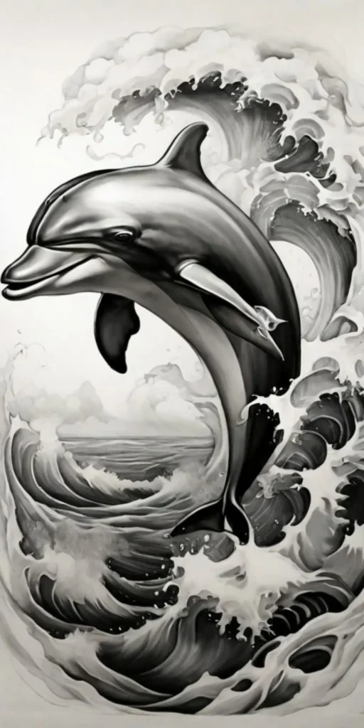 dolphin tattoo sketch