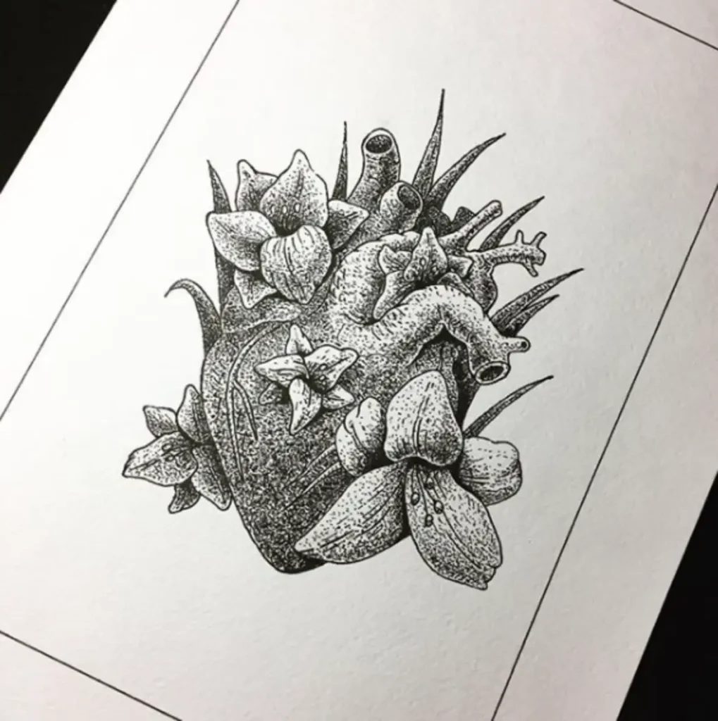 heart tattoo sketch (2)