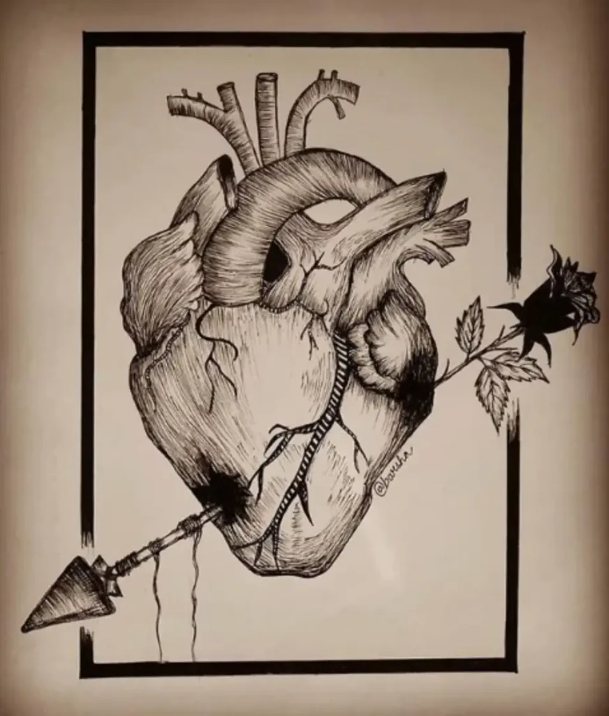 heart tattoo sketch (21)