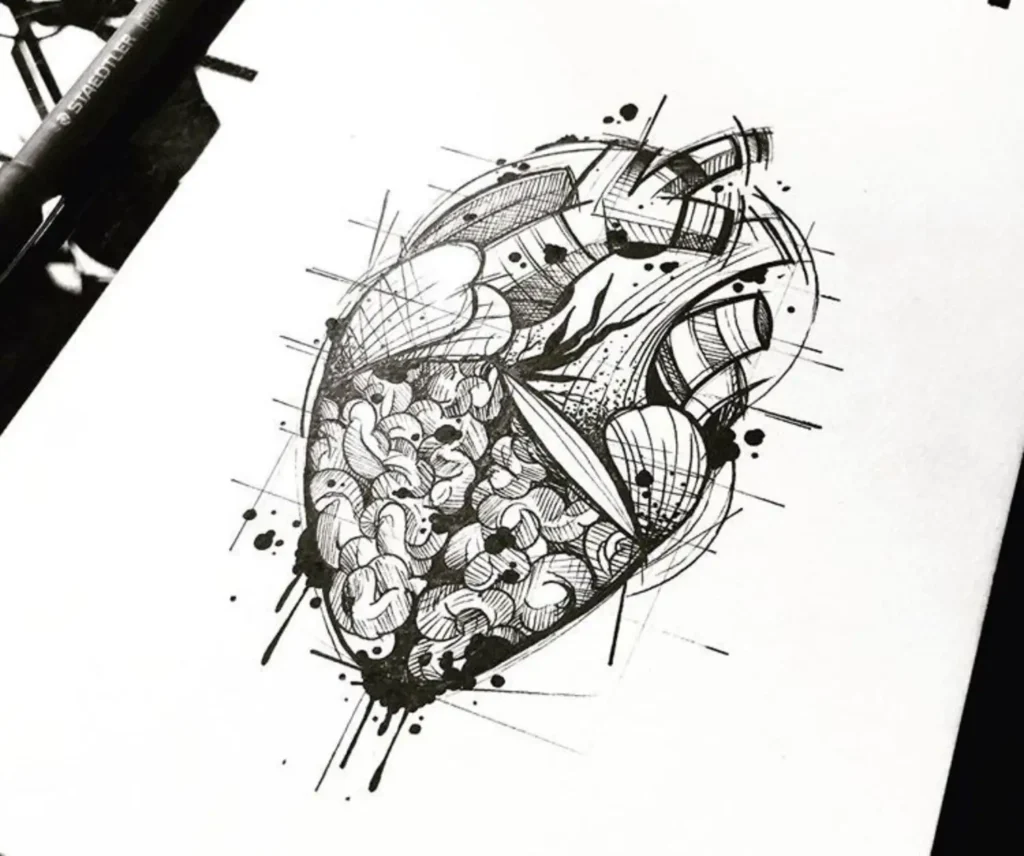 heart tattoo sketch (30)