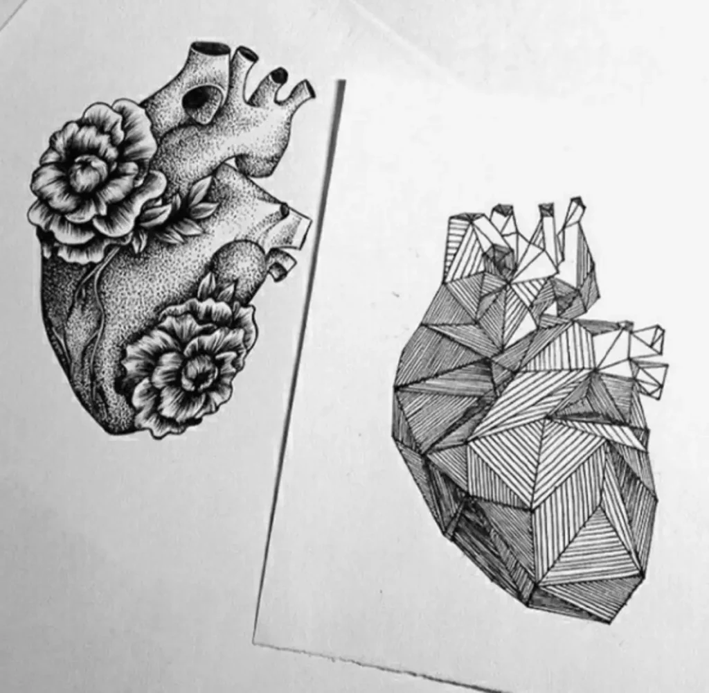 heart tattoo sketch (31)