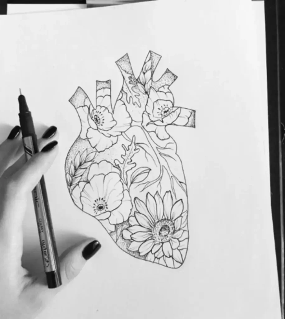 heart tattoo sketch (35)