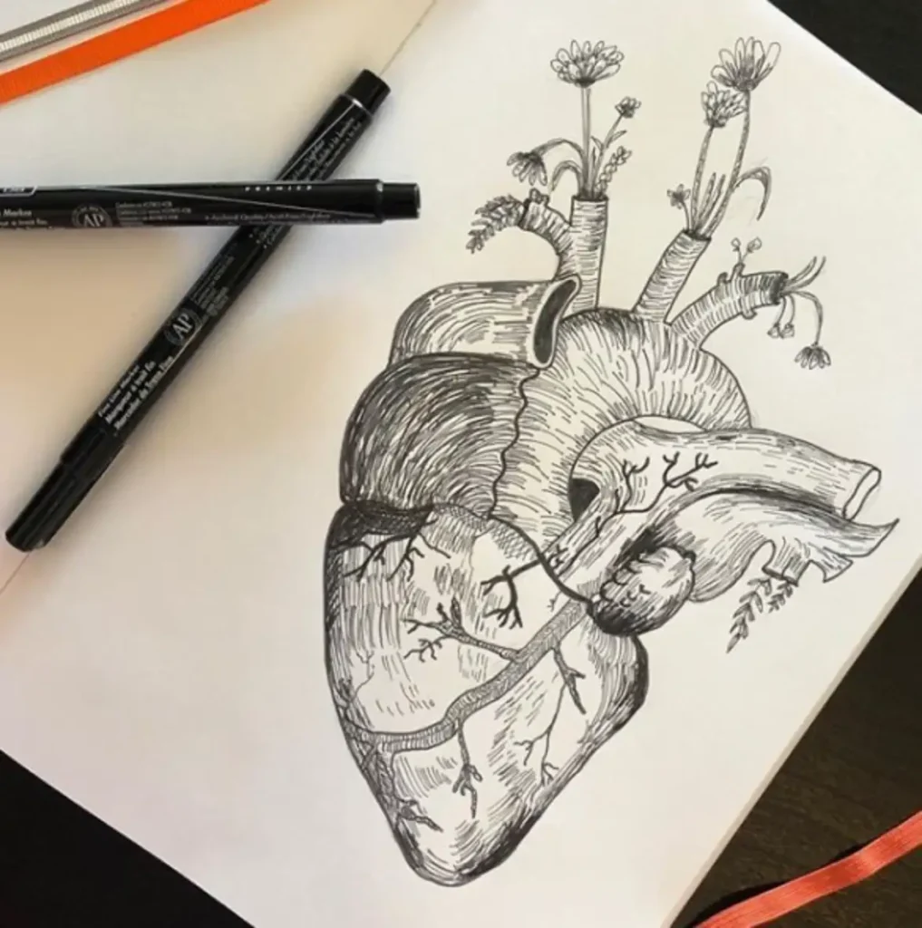 heart tattoo sketch (38)