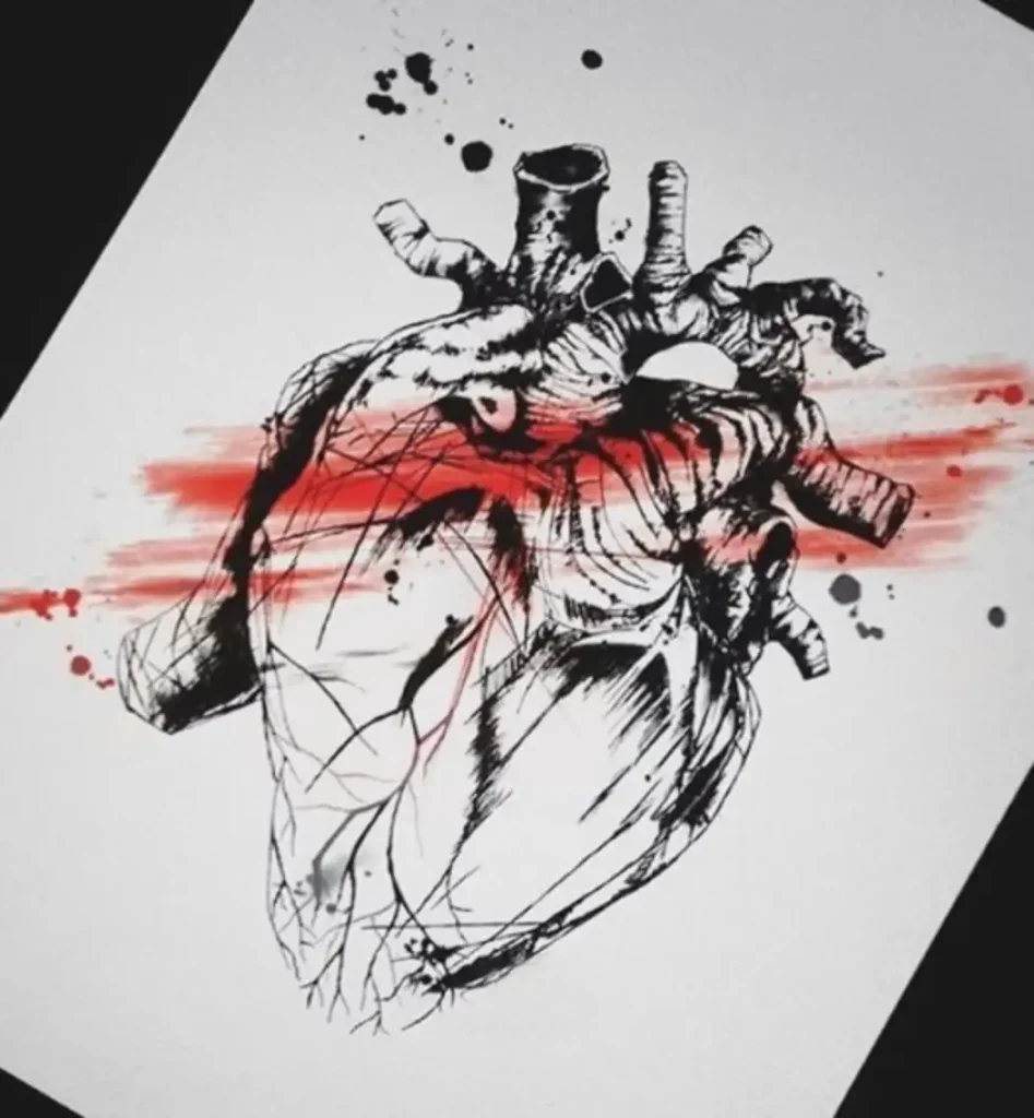 heart tattoo sketch (4)