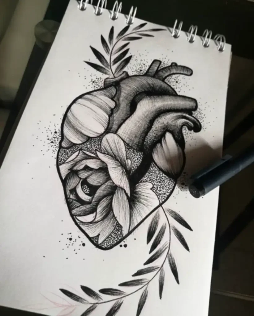 heart tattoo sketch (45)