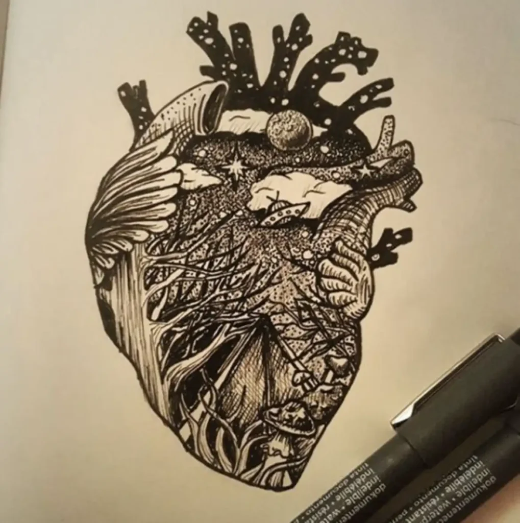 heart tattoo sketch (61)