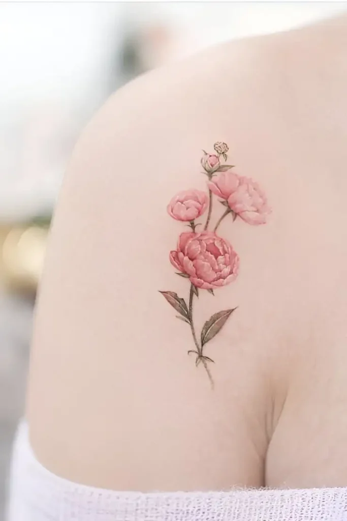 peony flower tattoo