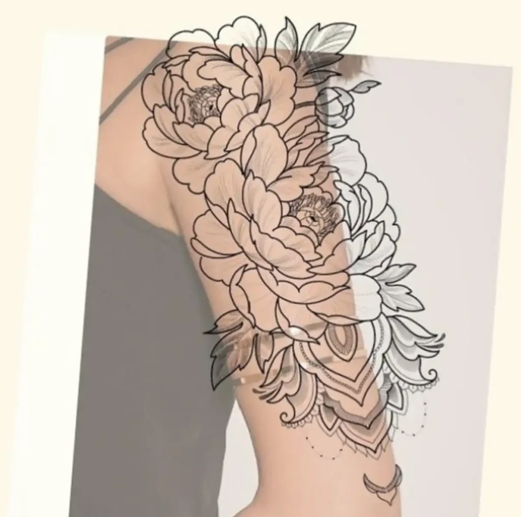 peony tattoo sketch (56)