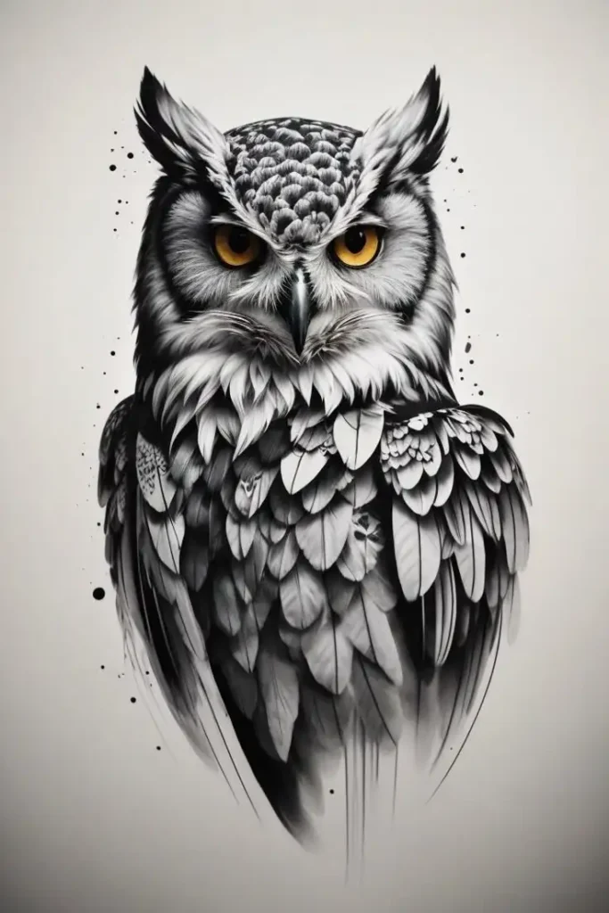 owl tattoo stencil (16)