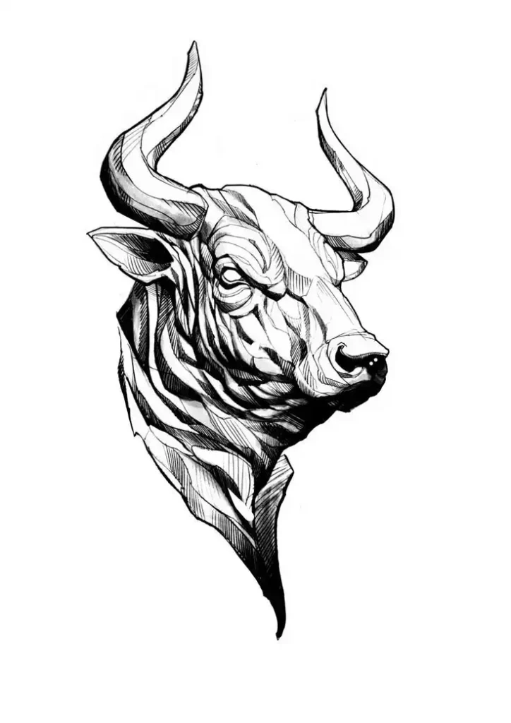 Bull Tattoo Stencil