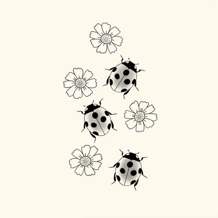 Ladybug Tattoo Stencil (13)