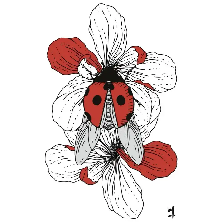 Ladybug Tattoo Stencil (21)