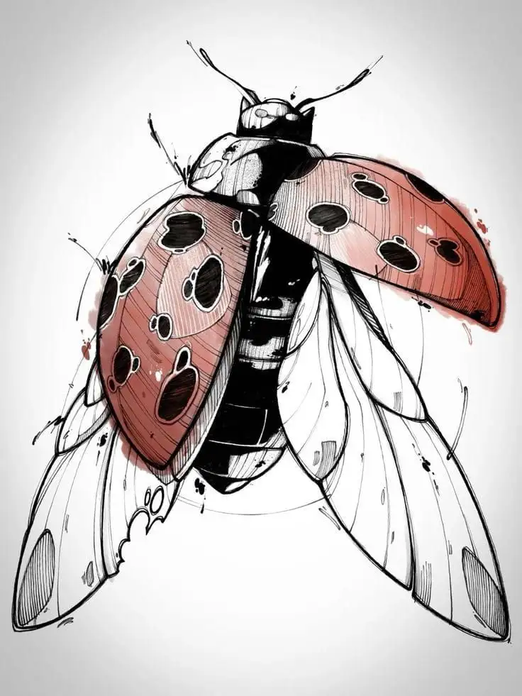 Ladybug Tattoo Stencil (26)