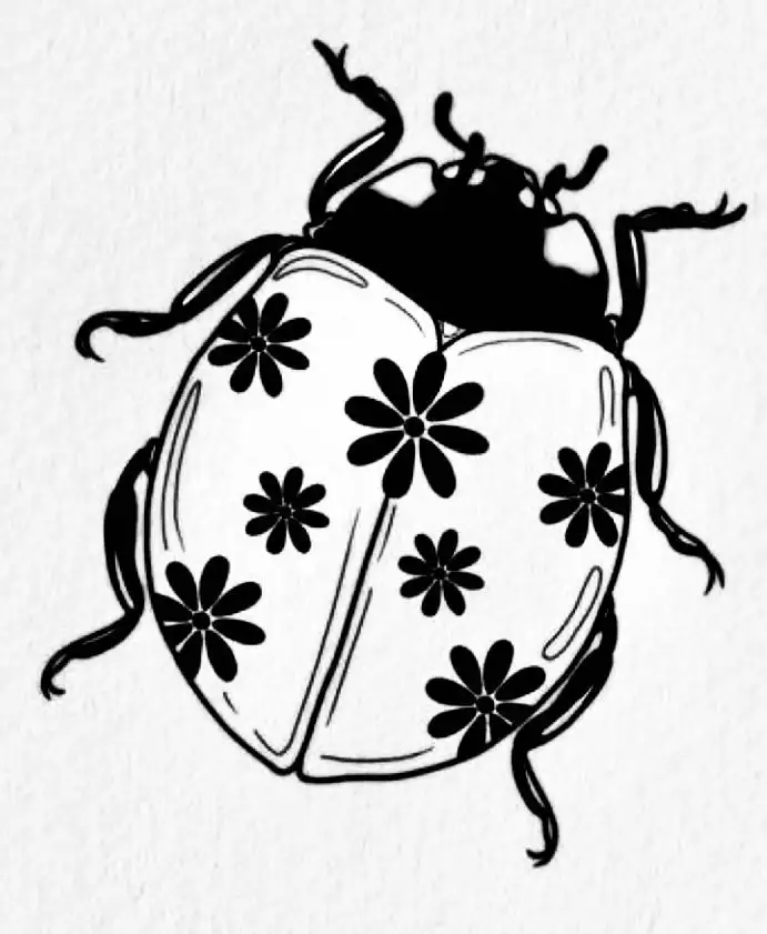 Ladybug Tattoo Stencil (9)