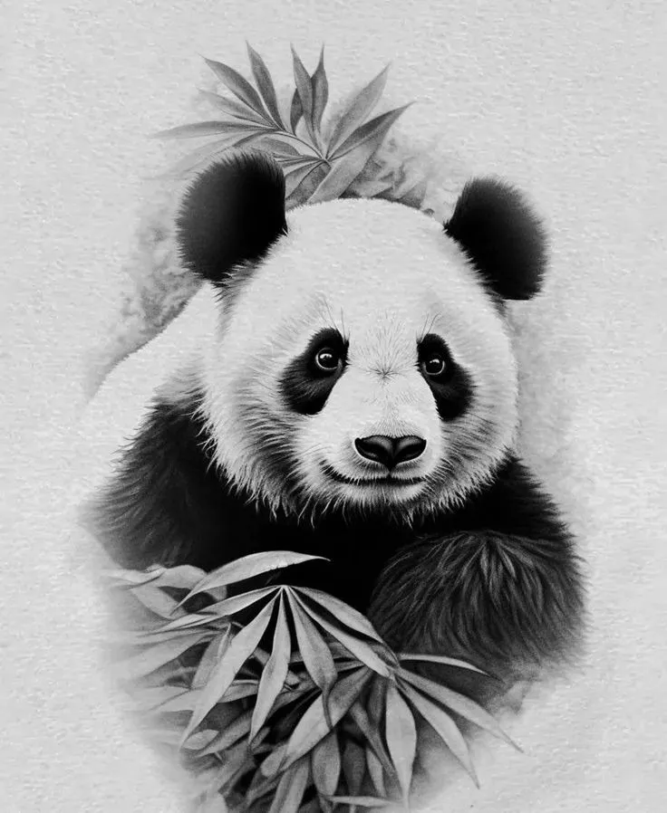 Panda Tattoo Stencil (10)