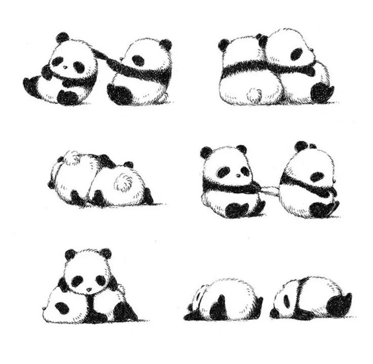 Panda Tattoo Stencil (12)