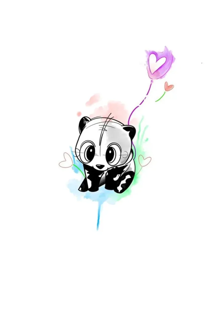 Panda Tattoo Stencil (14)