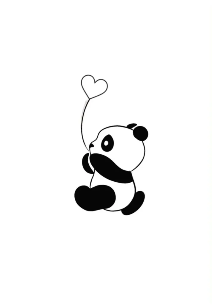 Panda Tattoo Stencil (26)