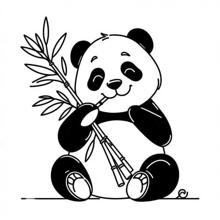 Panda Tattoo Stencil (28)